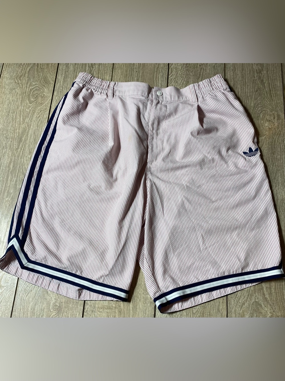 Adidas Original Seersucker Checkard Shorts Size Beach Outdoor Golf Shorts Sz XL